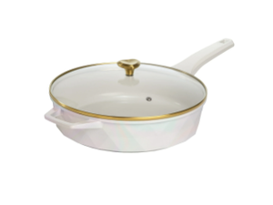 lot 364 image: Paris Hilton Cast Aluminum Cooker, White Rainbow Iridescent