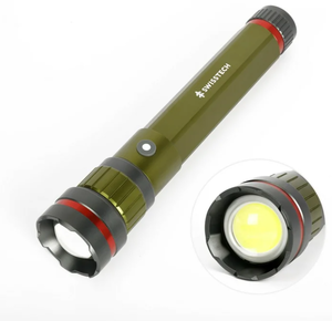 lot 71 image: Swiss Tech 6500 Lumen LED Flashlight Rechargeable Dual Power AAUSB, Charging Bank, IP67 Waterproof