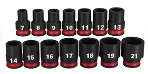 lot 277 image: 14PCS Milwaukee 49-66-7007 SHOCKWAVE Impact Duty 38 Drive Metric Standard 6 Point Socket Set