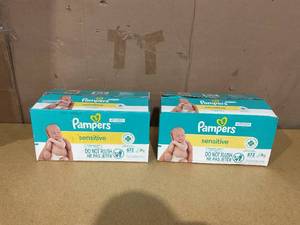 lot 111 image: LOT OF 2 Pampers Sensitive Baby Wipes Unscented, 8 Pack, 672 Total Count