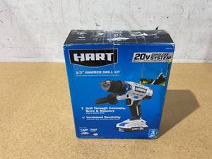 lot 259 image: HART 20-Volt 12-Inch Cordless Hammer Drill Kit