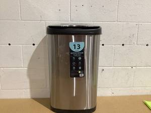 lot 527 image: Nine Stars 13.2 Gallon Trash Can, Motion Sensor Kitchen Trash Can, Stainless Steel