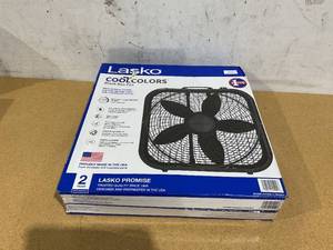 lot 401 image: Lasko Cool Colors 20 inch 3-Speed Weather Resistant Box Fan