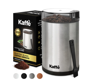 lot 134 image: LOT OF 4 Kaffe 14Cup Electric Coffee Grinder with Auto OnOff, Stainless Steel (Cleaning Brush Included)