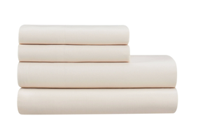 lot 140 image: Hotel Style 4-Piece Lyocell & Linen Blend Percale Queen Bed Sheet Set