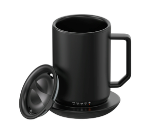lot 146 image: LOT OF 2 Mainstays Warming Coffee Mug, 12oz. Stainless Steel Coffee Mug with Mug Warmer Coaster and Lid
