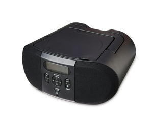 lot 298 image: LOT OF 2 Onn. CD Player Boombox, Black, 100008719