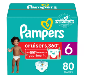 lot 303 image: Pampers Cruisers Baby Diapers Size 6, 80 Count