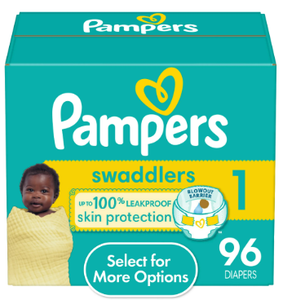 lot 304 image: Pampers Swaddlers Baby Diapers Size 1, 96 Count