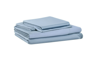 lot 385 image: Allswell Soft & Silky 4-Piece Blue Illusion Rayon Derived from Bamboo Sateen Bed Sheet Set, King