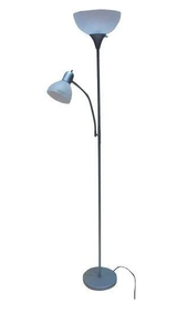 lot 445 image: Mainstays 72 Silver Combo Floor Lamp With Reading Lamp