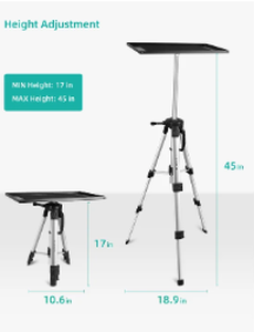 lot 563 image: VANKYO Aluminum Tripod Projector Stand, Adjustable LaptopComputer Stand, Multi-Function Stand, Adjustable Height 17 to 46 with Plate and Carrying Bag