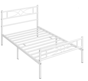lot 622 image: Yaheetech Simple Metal Bed Frame with Curved Design Headboard and Footboard