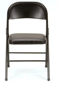 lot 623 image: 4 Pack Folding Chairs Cushioned Padded Seat Wedding Chairs with Metal Frame Home Office Party Use, Black