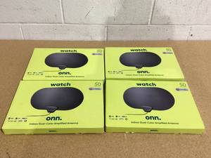 lot 549 image: LOT OF 4 Onn. Indoor Dual-Color Amplified Antenna, 50 Mile Range
