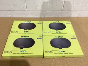 lot 550 image: LOT OF 4 Onn. Indoor Dual-Color Amplified Antenna, 50 Mile Range