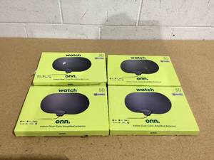 lot 551 image: LOT OF 4 Onn. Indoor Dual-Color Amplified Antenna, 50 Mile Range