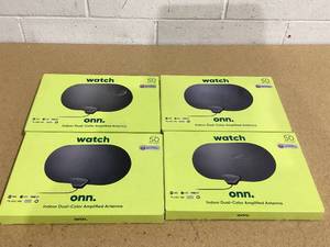 lot 552 image: LOT OF 4 Onn. Indoor Dual-Color Amplified Antenna, 50 Mile Range