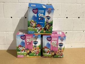 lot 575 image: LOT OF 3 Parents Choice Paw Patrol Training Pants for Boys, 4T5T, 70 Count