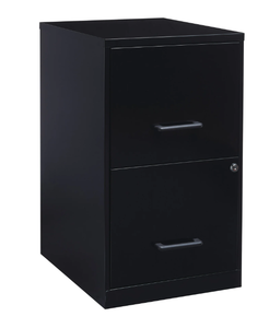 lot 523 image: Space Solutions 18 Deep 2 Drawer Letter Width Vertical File Cabinet, Black