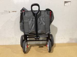 lot 681 image: Radio Flyer Compass Kid & Cargo Stroll N Wagon, Gray Push and Pull Folding Fabric Wagon, for Kids 1 Year and up