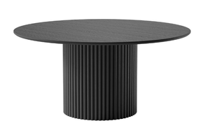 lot 45 image: Dovelina Abberton Black Color Oak Wood Column Round Dining Table