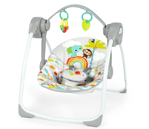 lot 177 image: Bright Starts Playful Paradise Portable Compact Baby Swing with Toys, Unisex, Newborn 