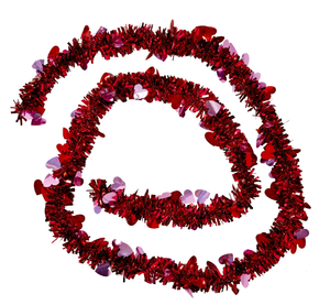 lot 214 image: LOT OF 30 Way to Celebrate Valentines Day Jumbo Red Foil Hearts Garland, 12 ft