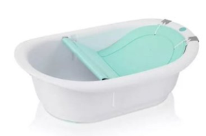 lot 678 image: Frida Baby 4-in-1 Grow-with-Me Bath Tub by Frida Baby Transforms Infant Bathtub to Toddler Bath Seat with Backrest for Assisted Sitting in Tub