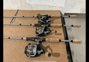 lot 318 image: LOT OF 3 Ozark Trail OTX Spinning Rod & Reel Fishing Combo