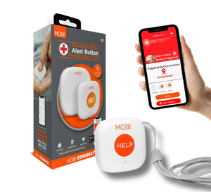 lot 328 image: LOT OF 2 MOBI Emergency Alert Button, Smart Wireless Caregiver Support Monitoring System - Battery Powered