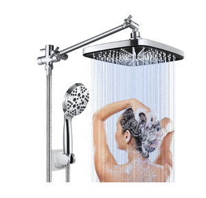 lot 456 image: Doulami 8-Setting High Pressure Shower Heads Dual Showerhead Combo 12 Rain Shower Head with Handheld and Hose