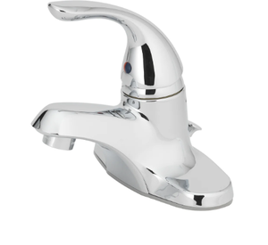 lot 463 image: Mainstays 4 Centerset Single Handle Bathroom Sink Faucet with Pop-up Assembly in Chrome
