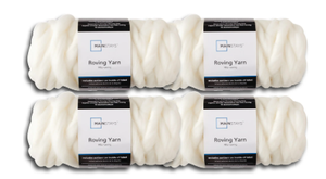 lot 477 image: LOT OF 4 Mainstays Super Bulky Acrylic Ivory Yarn, 26 yd
