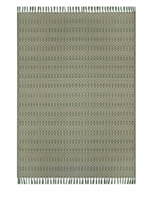 lot 696 image: Better Homes & Gardens 5x7 Green Tassel Outdoor Rug