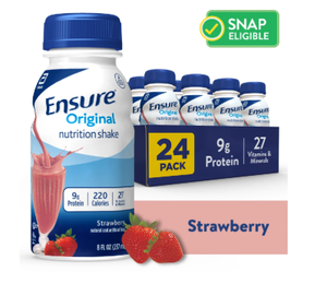 lot 701 image: Ensure Original Meal Replacement Nutrition Shake, Strawberry, Ready To Drink, 8 fl oz, 24 Pack
