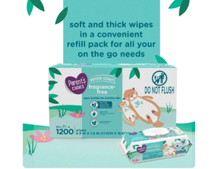 lot 731 image: Parents Choice Gentle Clean 1200 Wipes