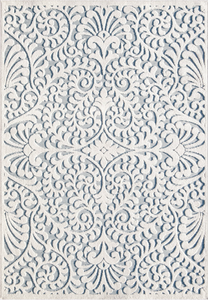 lot 690 image: My Texas House Bluebonnets Natural Blue Floral Outdoor Rug