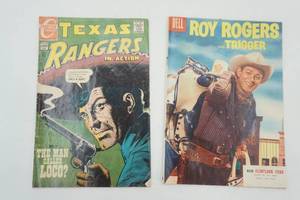 lot 9 image: (2ct) Texas Rangers In Action Jun 68. Roy Rogers Oct 55.