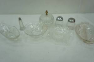 lot 78 image: fancy clear glass serving dishes