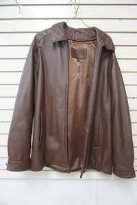 lot 126 image: Size M Leather Jacket. St. Johns Bay (Mens) light brown