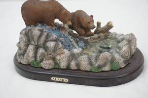 lot 184 image: Alaska Decor Bear display on wooden stand