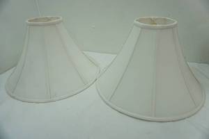 lot 194 image: 2 white lamp shades 11x 18.5