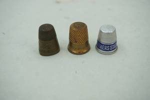 lot 243 image: 3 vintage thimbles