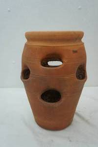lot 282 image: terracotta strawberry planter 15 tall