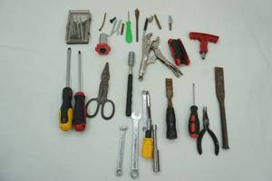 lot 3 image: hand tools wrenches, screwdrivers, chisels, and more