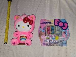 lot 4 image: hello kitty lip gloss set and stuffy