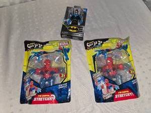 spider man and batman figures