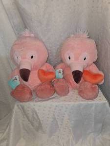 lot 107 image: flamingo stuffys
