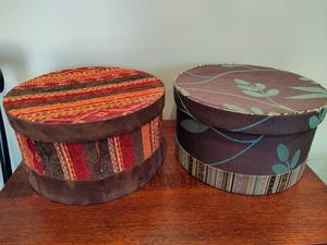 lot 83 image: Two Fabric Covered Hat Boxes